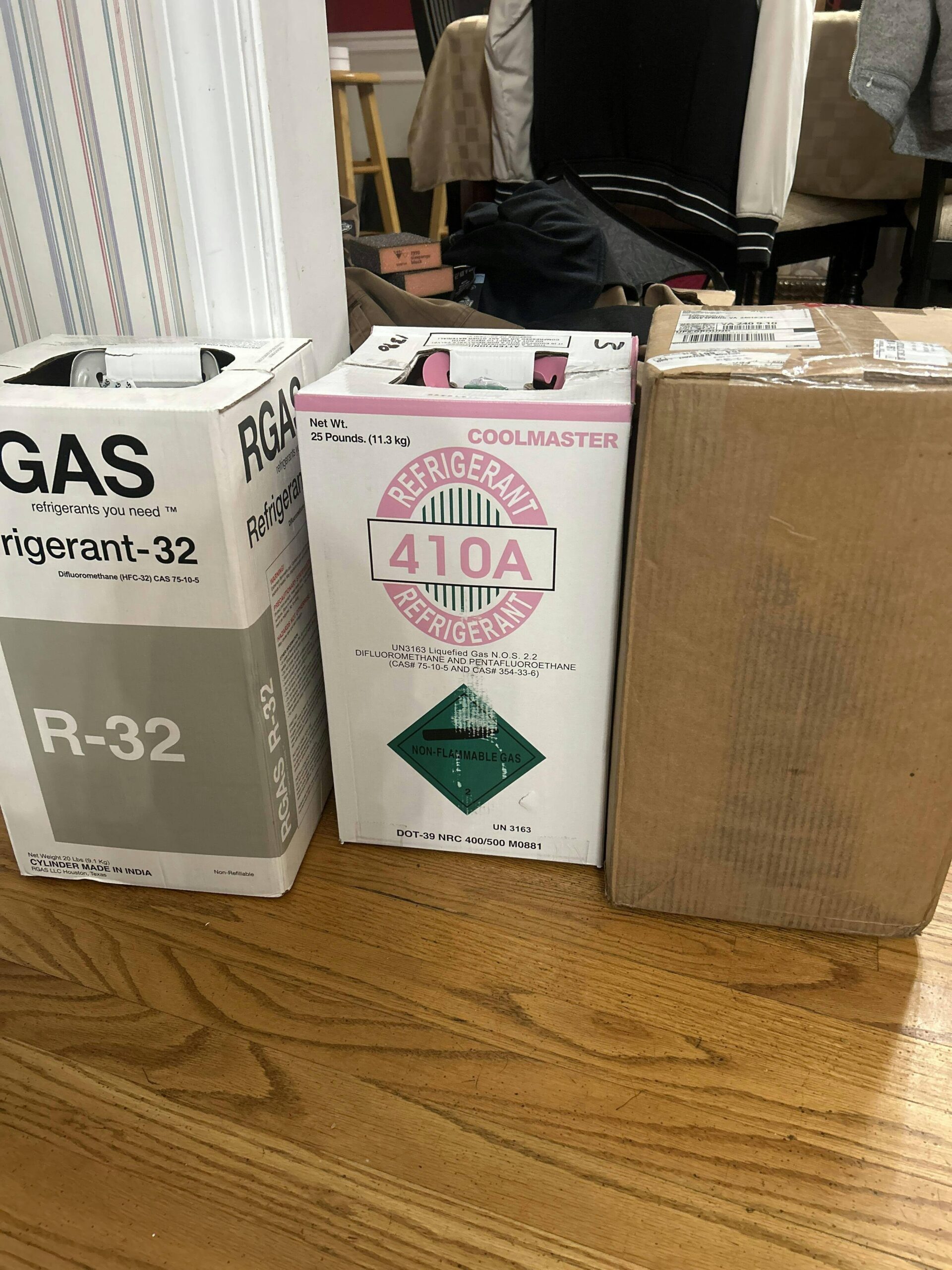 R-410A cylinder delivered